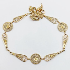 Collier art nouveau or 18k motifs filigranés et fleuris (circa 1910)