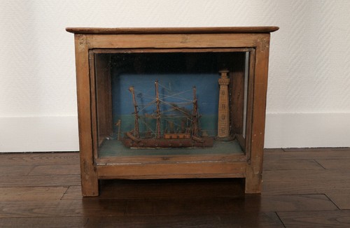 Ancien antique diorama voto - ex,