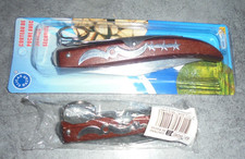 NEUF  LOT 2 COUTEAU DE POCHE PLIANT A PALME CRAN STYLE OKAPI SANS MARQUE CRA-CRA