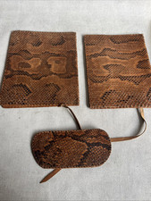 Protège Livre Et Pochette Lunette vintage cuir python 