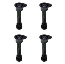 Lot de 4 pieds DELINIA en plastique noir, 10 cm, à visser