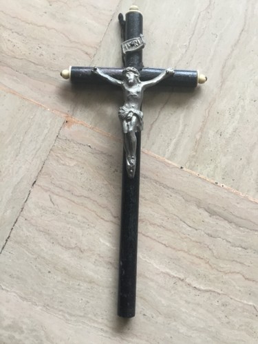 Crucifix ancien bois os - crucifix,
