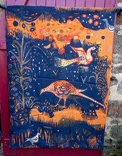 Camargue II A Minaux Editions Braun Paris Print Tapestry 64 3/4" 1950's