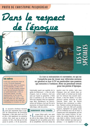 Fiche renault 4cv spéciale - renault,