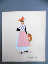 LANGUEDOC NÎMES planche au POCHOIR / Aline KEIM costume régional 1930 Mode