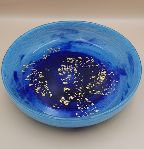 Daum cristal coupe bleue - -,