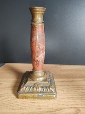 ancien bougeoir Fonte Plaqué laiton Et Marbre A Saisir 