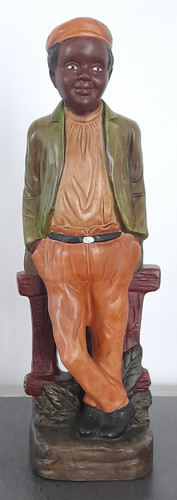 Statue plâtre polychrome - statue,