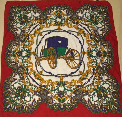 Foulard 100 soie pure vintage - soie,