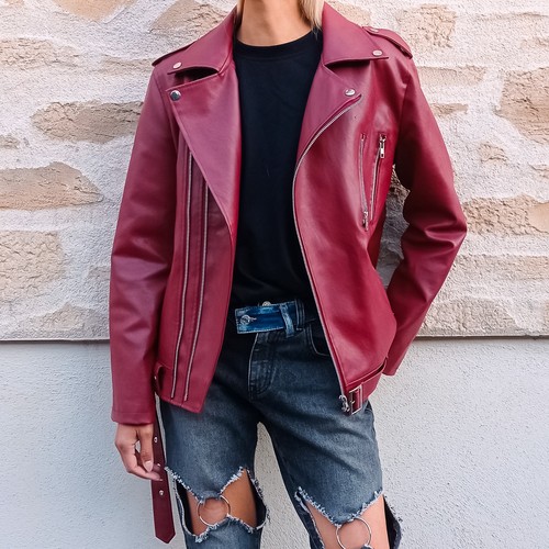 Perfecto femme bordeaux - perfecto, en