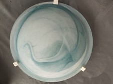 Applique luminaire plafonnier ou mural ronde en verre , Bleu (Neuf)