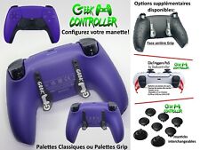 Manette Sony Ps5 Galactic Purple + Palettes Classiques/Grip type Burn/Scuf/Geek
