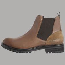 Bottines marron cuir tommy - cuir,
