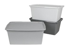 Boîte de Conservation 40 L Rotin Décorative Coffre Rangement Tout Usage Caisse