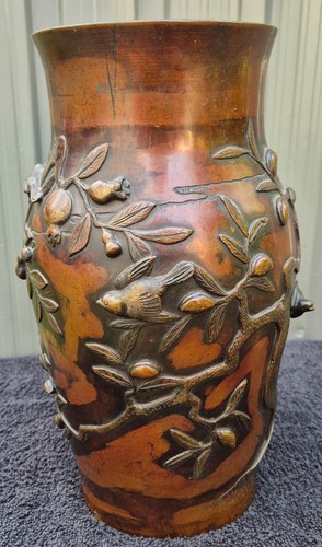 Ancien grand vase bronze à - vase,