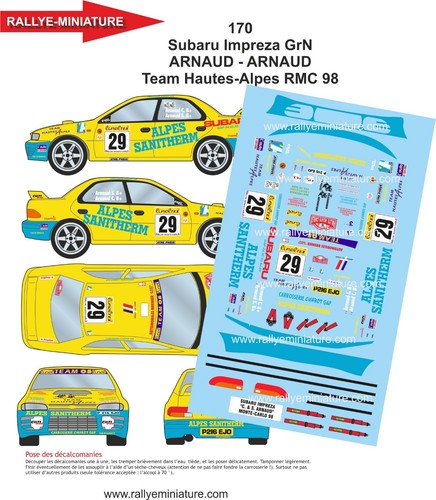 Decals ref 0170 subaru - 1/32,
