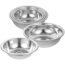  5 Pcs Bol De Lavage Du Riz Bassine Inox Panier Rangement Cuisine