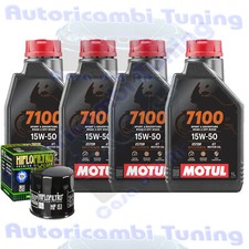 Set Entretien Huile Motul 7100 15W50 + Filtre Pour Bimota 750 DB1 S Sr 1985>1989
