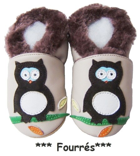 Chaussons cuir souple - cuir,