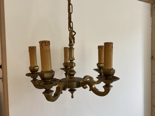 Lustre bronze massif avec 5 - en,