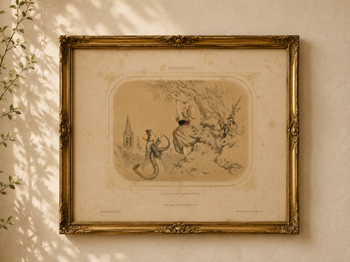 Lithographie ancienne xixe - lithographie,