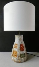 lampe en céramique et résine colorée, signée, Accolay, vintage années 70