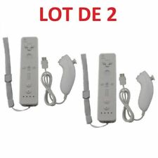 2 X Télécommande Wiimote + Nunchuck pour Nintendo Wii et Wii U - Blanc