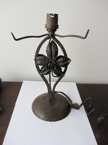 Pied lampe fer forgé - forgé, art