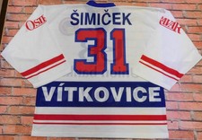 Maillot Shirt Trikot De Hockey Sur Glace HC Vitkovice Simicek 31 Tg. XL