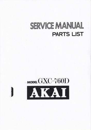 Manuel service pour - manuel, akai