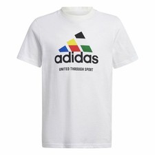 T shirt à manches courtes Enfant Adidas Nations Blanc
