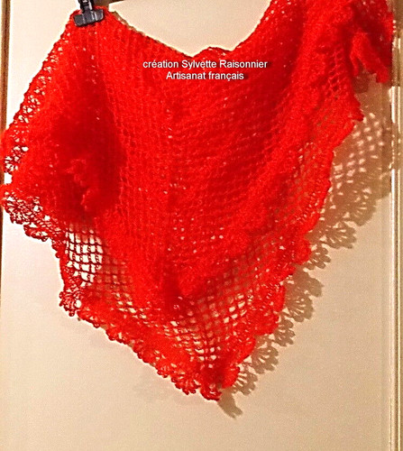 Chale crochet fait - fait, main