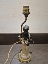 Lampe Bronze Albatre Putti