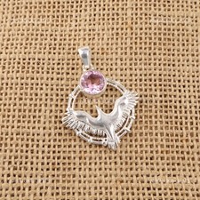 925 Argent Rond Morganite