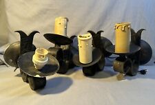 Jolie Lot De 4 Appliques Murales Fer Forgée Année 60 Vintage Rétro 3 Abat-jour