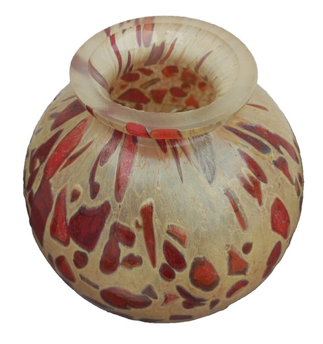 Vase boule verre multicouche