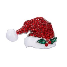 Broche chapeau du père Noël - Strass et émaillée - Rouge -  - Noel - Belle quali