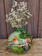 Vase Avec Decor Perroquet Signé MORIT
