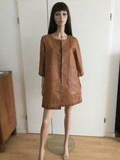 Manteau femme en cuir camel