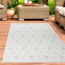 Tapis intérieur et extérieur tapis de terrasse tapis de salon avec losange crème