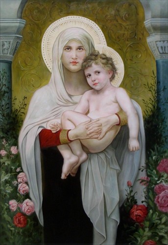 Tableau portrait vierge marie - vierge,