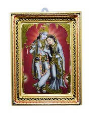 Beau Main Bois Peint Cadre Indien Dieu Décorative Imprimé Cadeau. i53-17