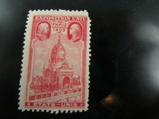 poster stamp cinderella vignette marken paris 1900 exposition univ etats unis