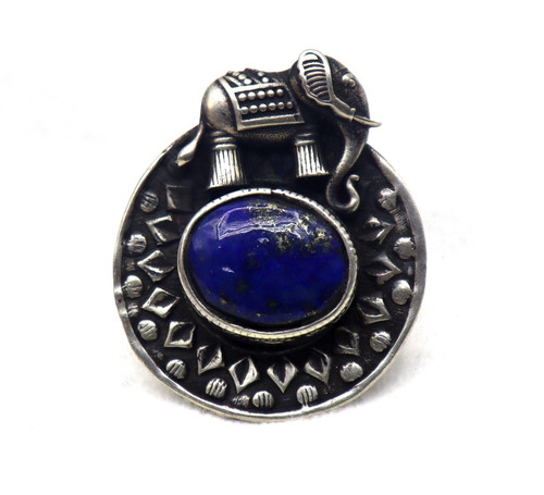 Bague éléphant lapis - bague, en