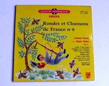 RONDES ET CHANSONS DE FRANCE N°6 -  45T - LiVRE-DISQUE  PHILIPS 1960 - BE