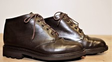 CLERGERIE brown leather lace-up ankle boots 5.5B US 4 UK 37 EUR made in France