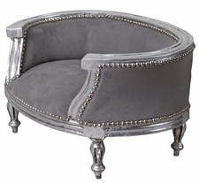 Panier Chiens Baroque Lit Canapé Gris Argent fauteuil couchage PETIT corbeille