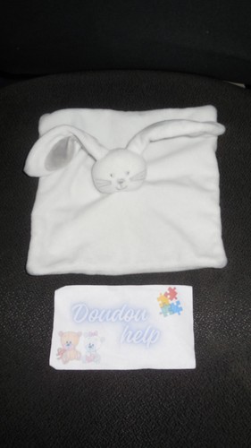 Doudou plat lapin blanc - doudou,
