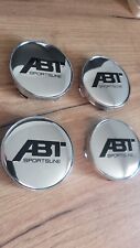 LOT 4 Caches Moyeu Emblème ABT  Logo Jantes Centre Roue Chrome Noir 60mm
