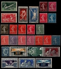 L'ANNÉE 1924 - sauf n°188, Neufs ** = Cote 496 € / Lot Timbres France